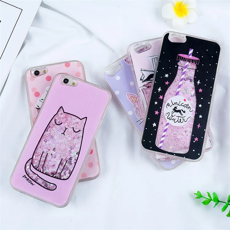 Чехол для телефона OPPO R9 R9S R11 Plus Quicksand жидкий динамик с блестками задняя крышка