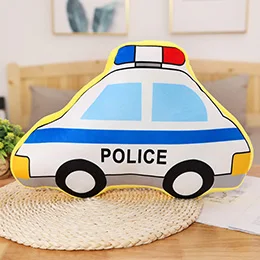 White Police Car 17 видов транспортных средств плюшевый декор подушки мультфильм транспорт Пледы Подушки детский экскаватор полицейский Авто парусник мотоцикл подушки - Цвет: White Police Car