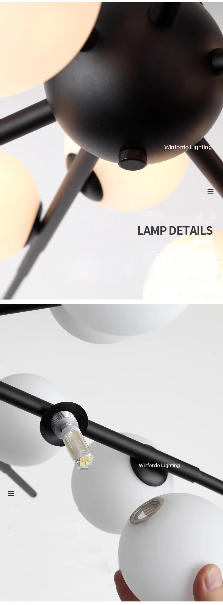 winfordo lighting globe chandelier