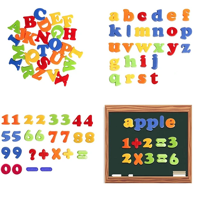 41 letras y números magnéticos de madera, imanes de nevera para niños  pequeños, imanes de nevera, letras magnéticas del alfabeto, educación
