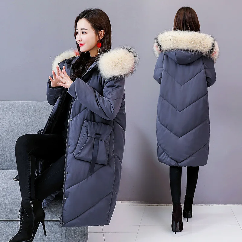 

2019 Winter New Style WOMEN'S Dress Cotton-padded Jacket Coat Mid-length Korean-style Fashion Casual Bread Retro Cotton Coat Cot