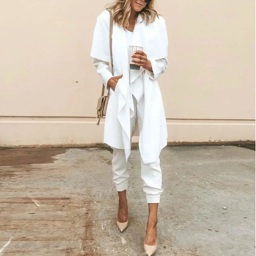 Для женщин длинное пальто уличная женская обувь элегантные женские туфли-лодочки Тонкий Пальто Женская куртка