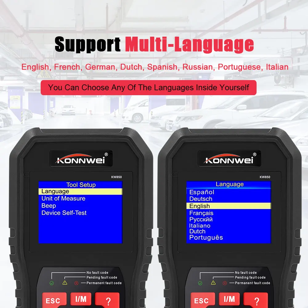 KONNWEI KW850 OBD2 автоматический диагностический сканер универсальный obd Автомобильный диагностический инструмент OBD2 проверочный двигатель автомобильный код считыватель
