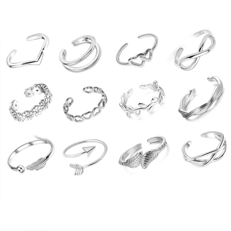 

12 Bags of Mixed Foot Ring Temperament Female Silver Foot Jewelry