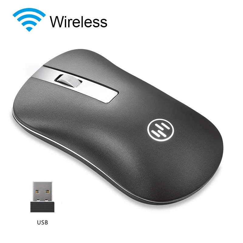 Dark Black Wireless Mouse Bluetooth Computer Mouse Gamer Silent Mouse Rechargeable Ergonomic Mice Wireless Type C USB Adapter For PC Laptop - Цвет: Dark Black