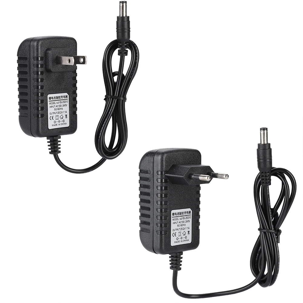 Fast Charger 25.2V/1A Fast Charging Li-ion Charger Adapter 100-240V Input with Multi-Protections
