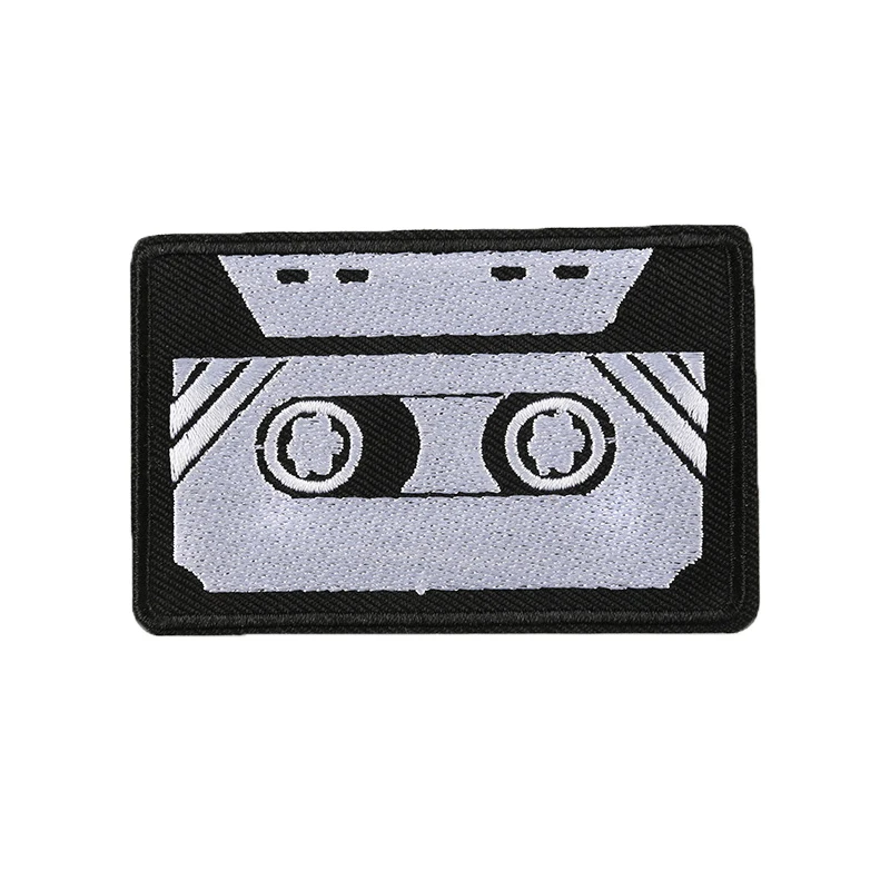 Retro Old Time Magnetic Tape Cassette Size:8.75x5.65cm Clothing DIY Embroidered Fabric Iron on Patch Accessory | Дом и сад