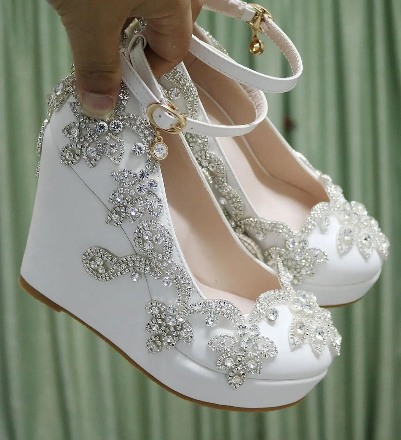Sale Crystal Pumps Wedding-Shoes Clear-Heels Bride Evening-Party 10cm Christmas-Day GmJ9VXLA0
