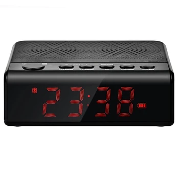 

FFYY-Portable Wireless Bluetooth Alarm Clock Audio Fm Radio Speakers Support Tf Card Reader Mp3 Usb Phone Hands-Free Calls