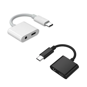 

2 In 1 Usb Type C To 3.5Mm Headphone Jack Adapter For Ipad Pro Huawei P20 Pro Aux o Charger Splitter For Htc Google Pixel Bl