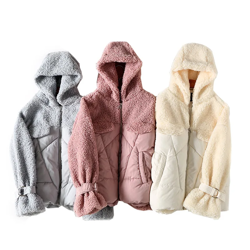 

One's Versatile Warm Comfortable Berber Fleece Joint Casual Hooded Coat Women's Entity