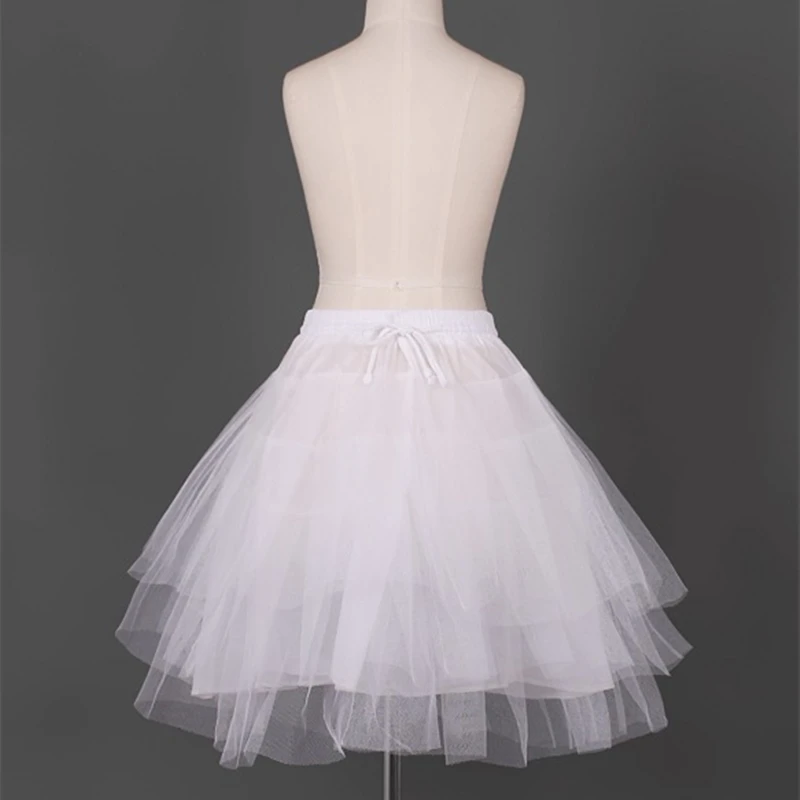 Top Quality Stock White Tulle Ballet Petticoat Ruffle Short Crinoline Bridal Petticoats Lady Girls Child Underskirt Petticoats