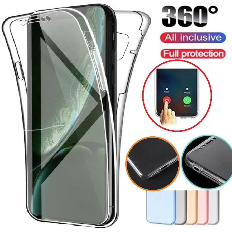 360 Full Body Silicone Case For Apple IPhone 13 12 11 Pro Max X Xr Xs 7 6 8 Plus SE 2020 12Mini Shockproof Soft Phone Cover | Мобильные