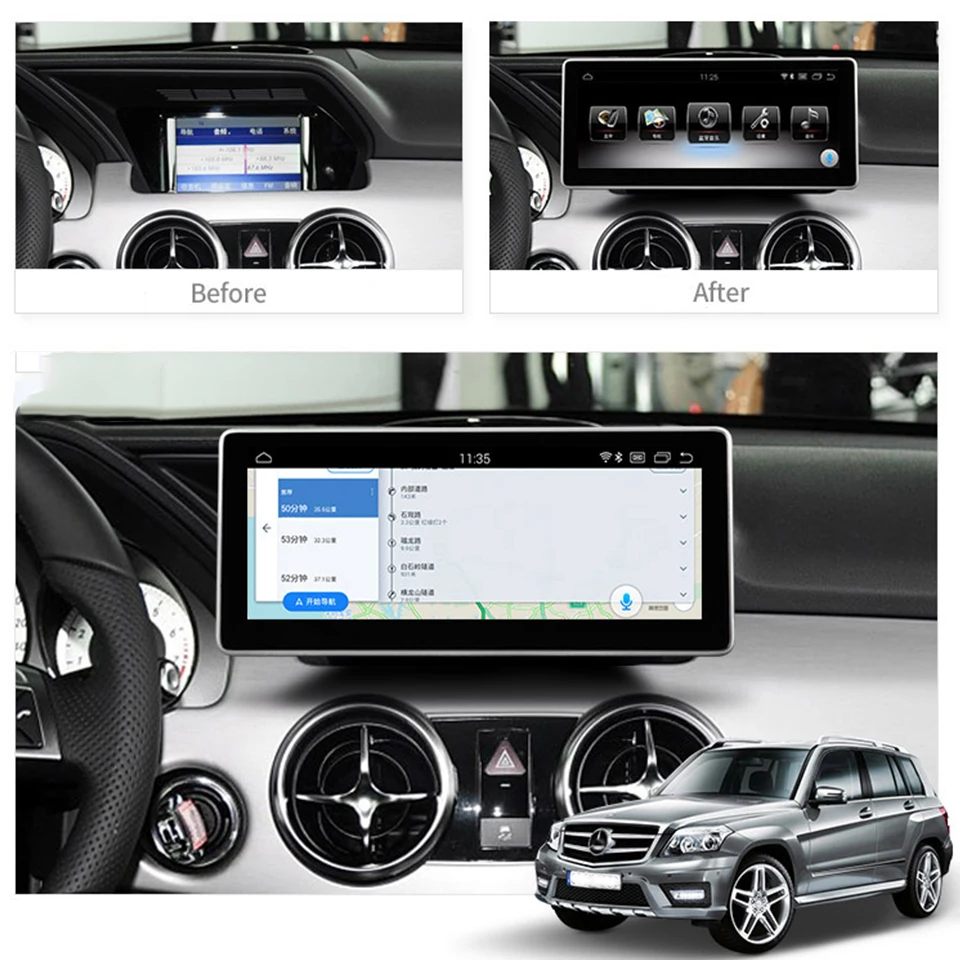 Clearance Car radio Android multimedia audio player For Mercedes Benz GLK X204 2013-2015 10.25 inch touch screen GPS Support Carplay 2