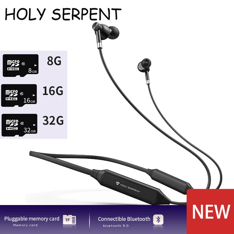 HOLY SERPENT K0 Bluetooth 5,0 наушники 8G/16G/32G спортивные наушники Универсальная беспроводная музыкальная гарнитура HIFI бас Наушники быстрая