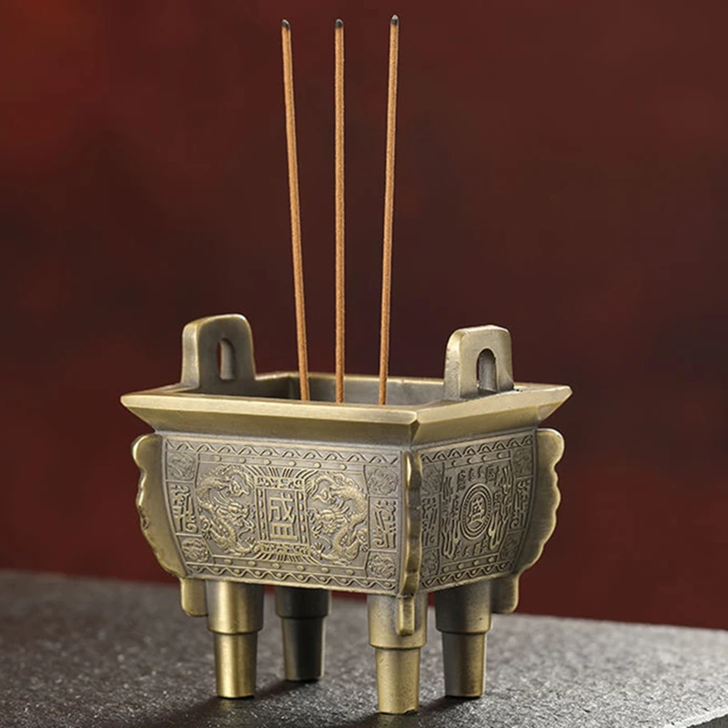 

Tibetan Incense Stick Burner, Alloy Buddhist, Indoor Desktop Decoration, Meditation Engraving Temples, Smoke Supply Furnace