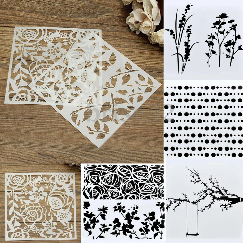 Cake Decorating Tool Flower Polka Dot Layering Stencil Template For DIY Embossing Scrapbooking Craft Kitchen Accessories