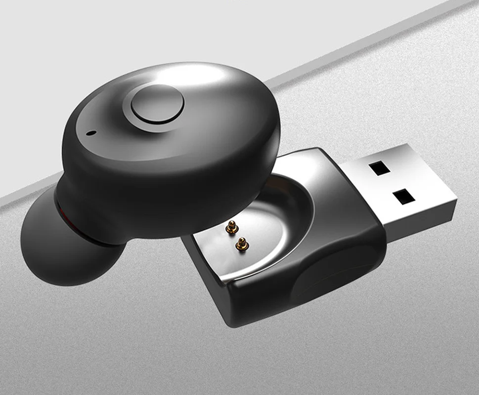 Новинка 2019 миниатюрные беспроводные Bluetooth наушники с USB зарядкой Спортивная