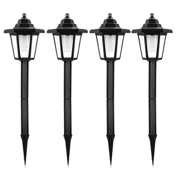 

4Pcs Led Garden Lamp Solar Powered Hexagonal Pathway Night Light Ip65 Waterproof Outdoor For Garden Landscape Yard Patio