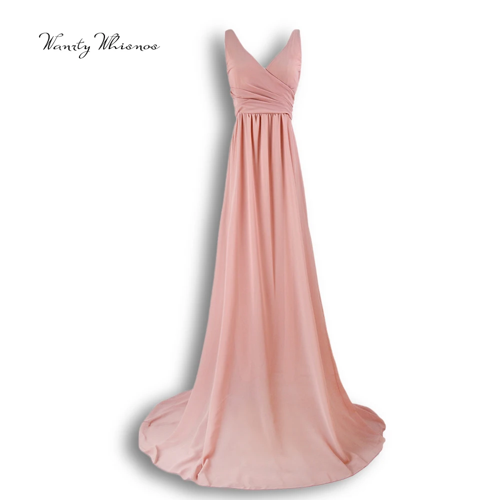 

Plenty Of Stock Robe De Soiree Mermaid Pink Long Evening Dress Party Elegant Vestido De Festa Long Prom Gown Chiffion Wholesale