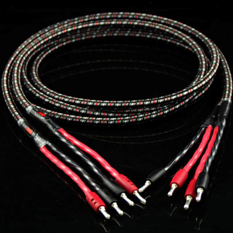 

Hi-End AQ CV8 6N OCC Speaker cable hifi audio cable amplifier speaker cable with pure red copper CMC BFA banana plugs connector
