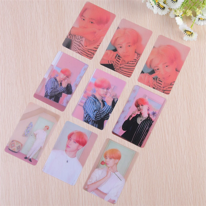 jimin3 9 шт./компл. Kpop Bangtan Boys Ablum ПВХ INS ЛОМО карта Фотокарта мальчик с LUV Jimin JUNGKOOK SUGA J-HOPE Ким тэ Хен RM - Цвет: jimin3