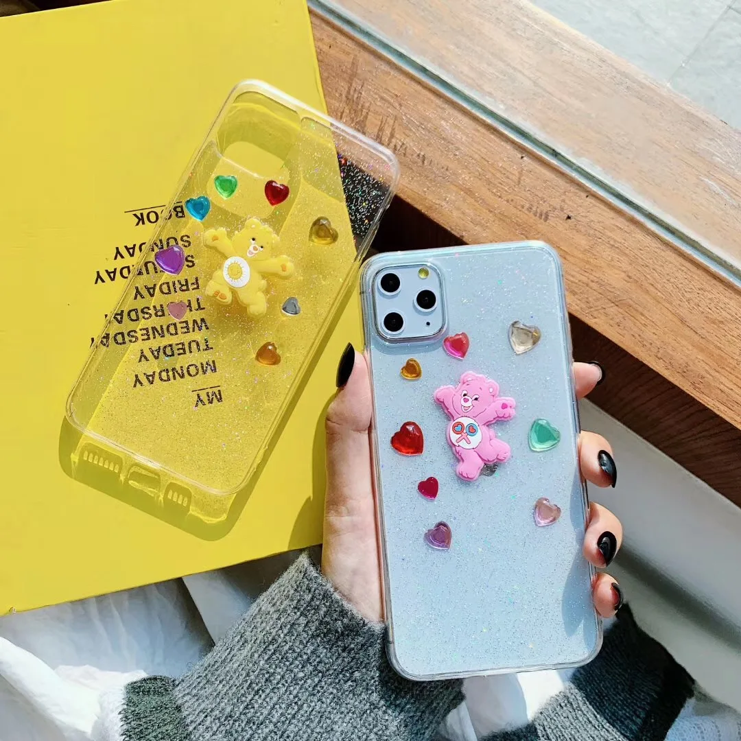 Милый мультяшный корейский INS Rainbow Care bear чехол для телефона iPhone 6 6s 7 8 Plus 11 Pro X XS Max XR