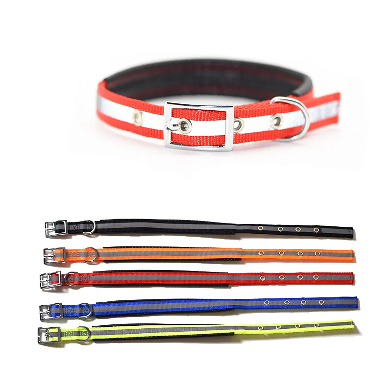 

Plain Color Large Reflective Single Neck Ring Dog Pet Collar Lettering Can Add Logo