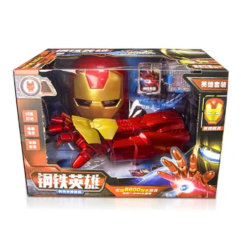 

Water Gun Battery Marvel Iron Man Mask Robot Joint Movable Light Music Electric Mechanical Arm Model Outdoor Toys for Children