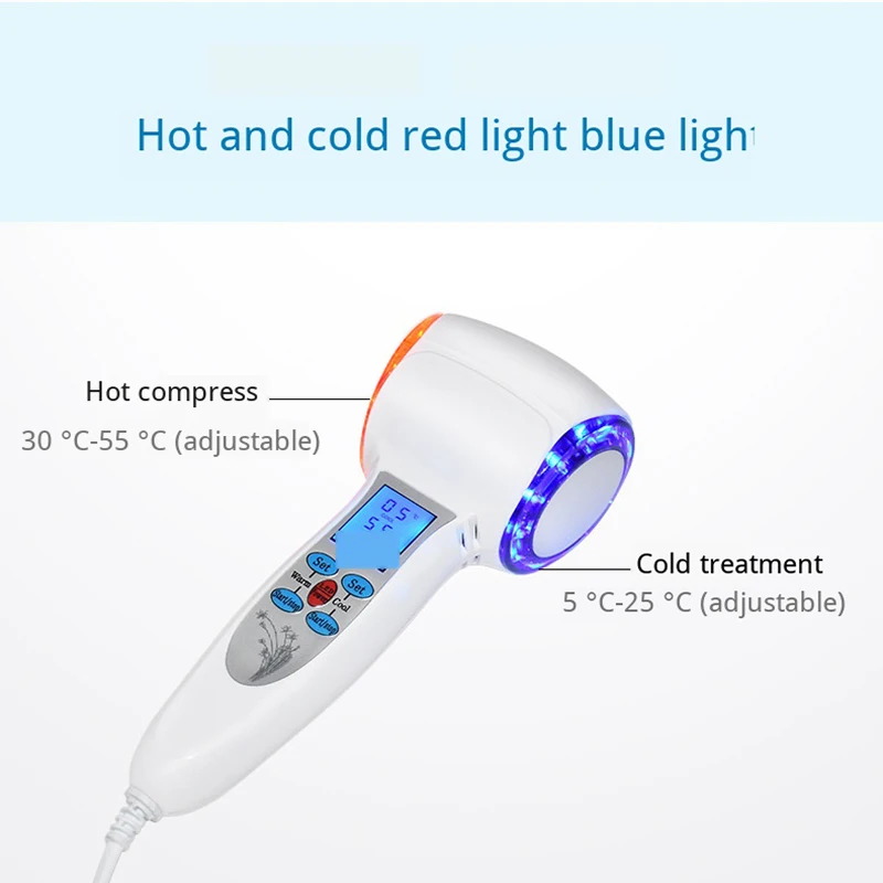 Горячая холодная молоток уход за лицом косметический Массажер для кожи криотерапия синий Фотон Лечение Акне лифтинг омоложение лица машина