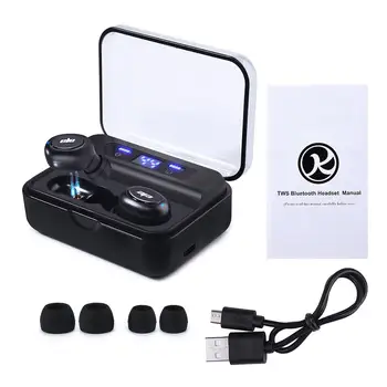 

Digital display binaural wireless bluetooth headset with charging box subwoofer in-ear bluetooth headset can charge mobile phone