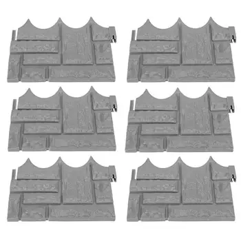 

6pcs Garden Accessories Decoration Edging Lawn Fence Set Liner Path Easy Install Grey Brick Wall Home Plant Border DIY Landscape