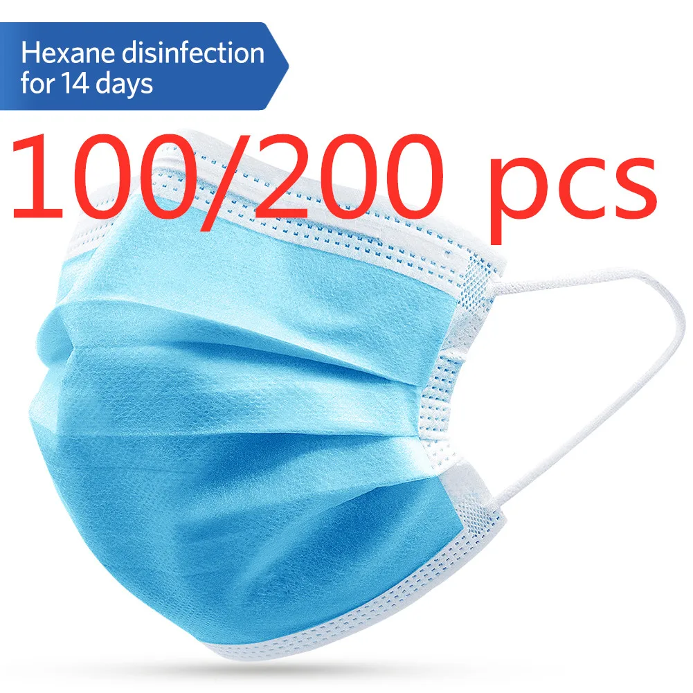 

Fast express Disposable Mouth Mask Antibacterial 3 Layers Non-woven Dust Filter Mouth Cover Ear Loop mask pad mascherine