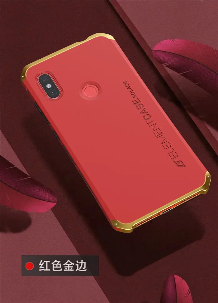 Red Gold Чехол для Redmi Note 6, противоударный защитный металлический чехол s для Xiaomi Redmi Note 6, тяжелая защитная задняя крышка - Цвет: Red Gold