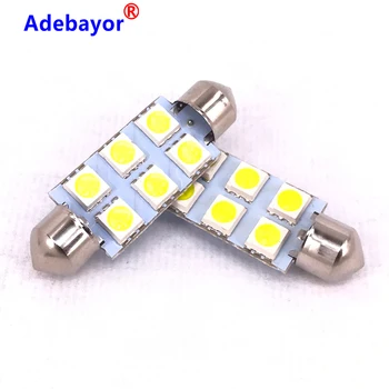 

500pcs Festoon C5W 6SMD 5050 6 SMD 6 leds 5050 31MM 36MM 39MM 42MM Auto led light DC12V White Blue Red Adebayor