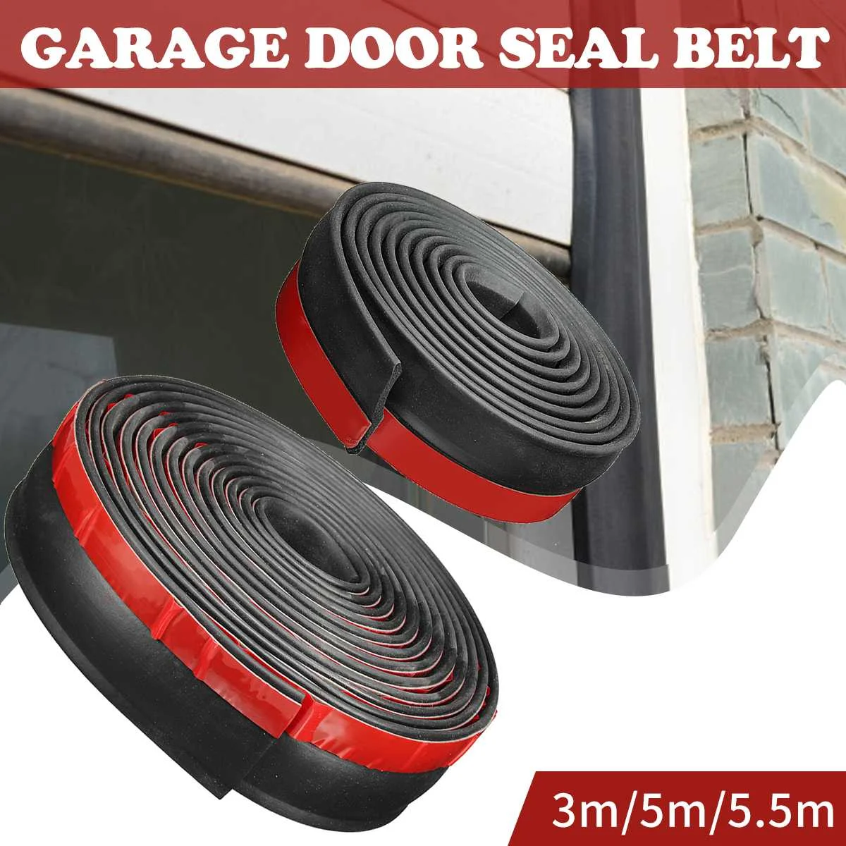 3m/5m/5.5m Garage Door Rubber Edge Portable Weather Multipurpose Home