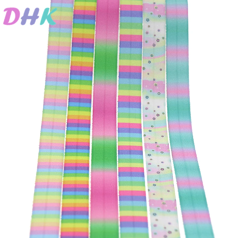 DHK 5/8 '✐ ярдов градиентные цвета в полоску с принтом складной эластичный враг
