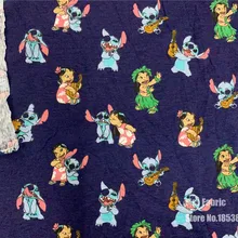 50X160 см, с рисунком Лило и стежка, Трикотажная хлопковая ткань, пэчворк, сделай сам, одежда для маленьких мальчиков, материал для шитья, футболка, шапка, штаны, простыня, одеяло