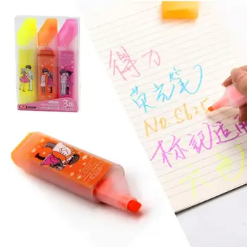 

3PCS/SET Color Pen Marker Pen Fluorescent Pen Mini Stationery Children Students Cute Writing Tool Doodle School