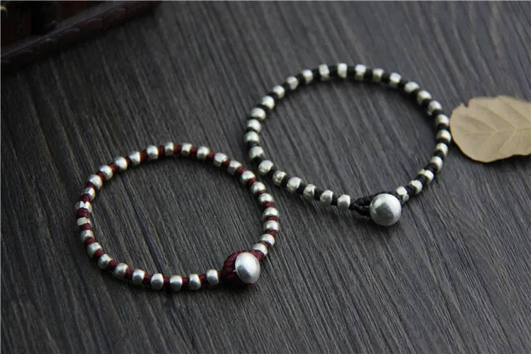 Стерлинговое Серебро S925 ручной работы браслет из восковой верёвки для женщин и мужчин купон ювелирные изделия модные брендовые аксессуары подарок