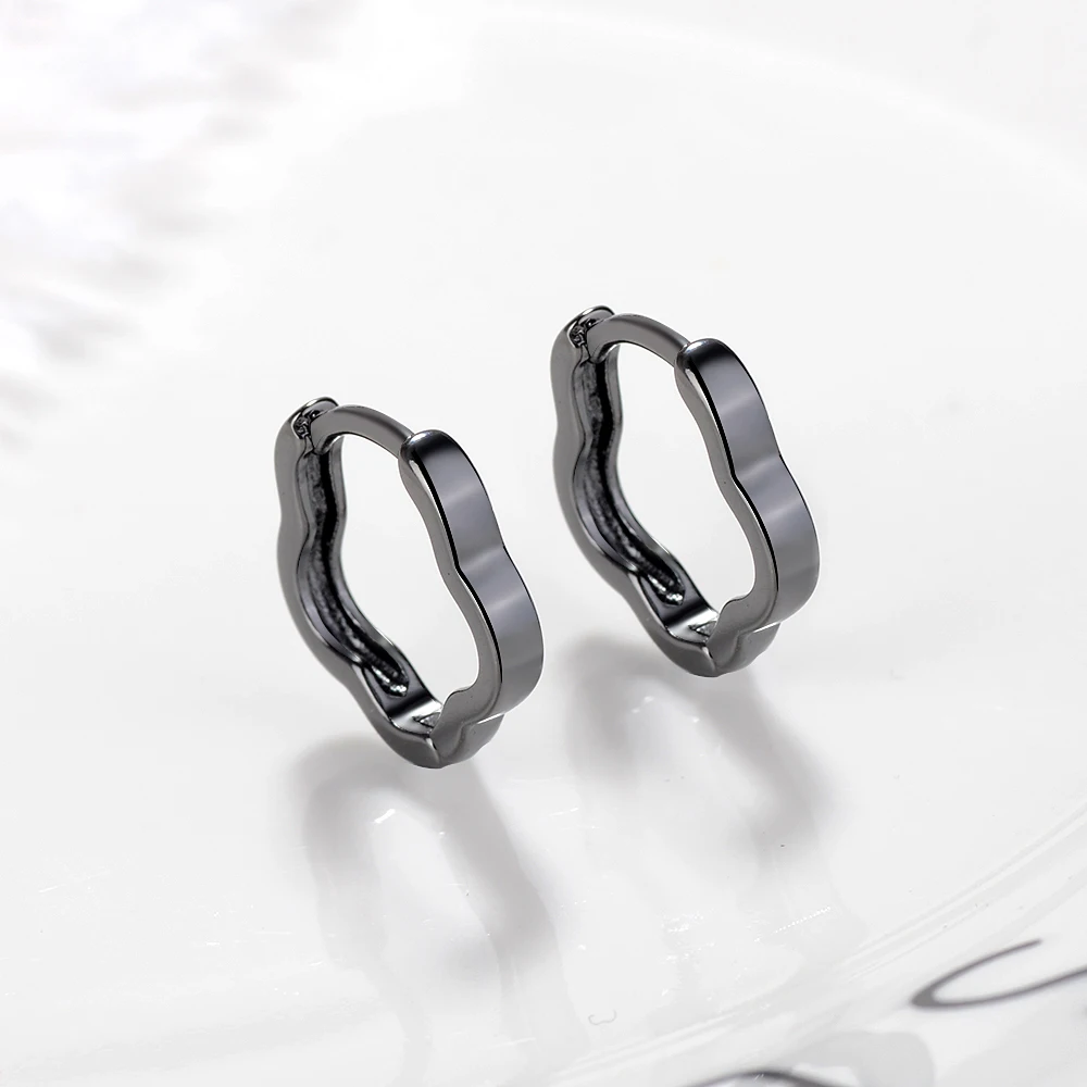 ANENJERY простые 925 пробы серебряные сливы цветочные серьги в форме фигурного кольца для женщин oorbellen pendientes S-E930