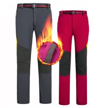 Для любителей катания на лыжах, пеших прогулок, водонепроницаемые флисовые зимние уличные брюки, спортивные, походные, велосипедные, лыжные флисовые брюки