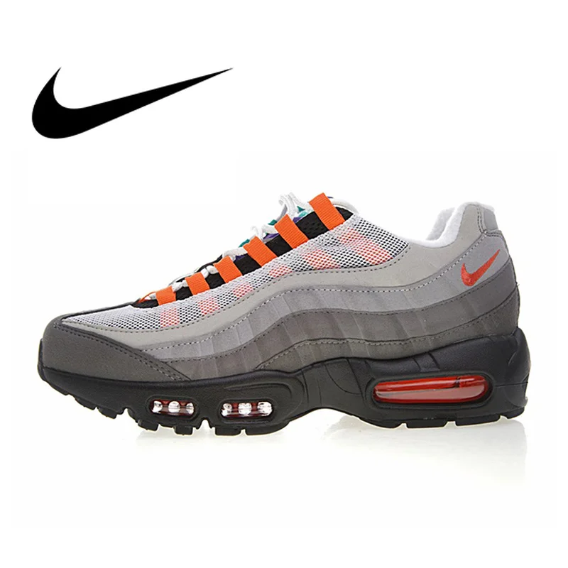 Оригинальные подлинные мужские кроссовки для бега от NIKE AIR MAX 95 OG QS, хорошее качество, нескользящая классическая спортивная Дизайнерская