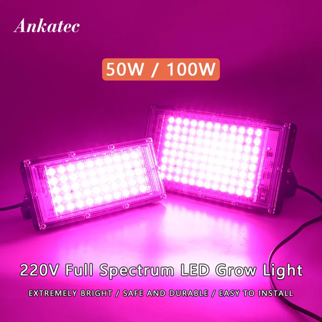 Led Grow Light Ac220V 50W 100W Teljes Spektrumú Fito Lámpa Üvegházhatású Hidroponikus Növények Növekedési Megvilágítása - Image 5
