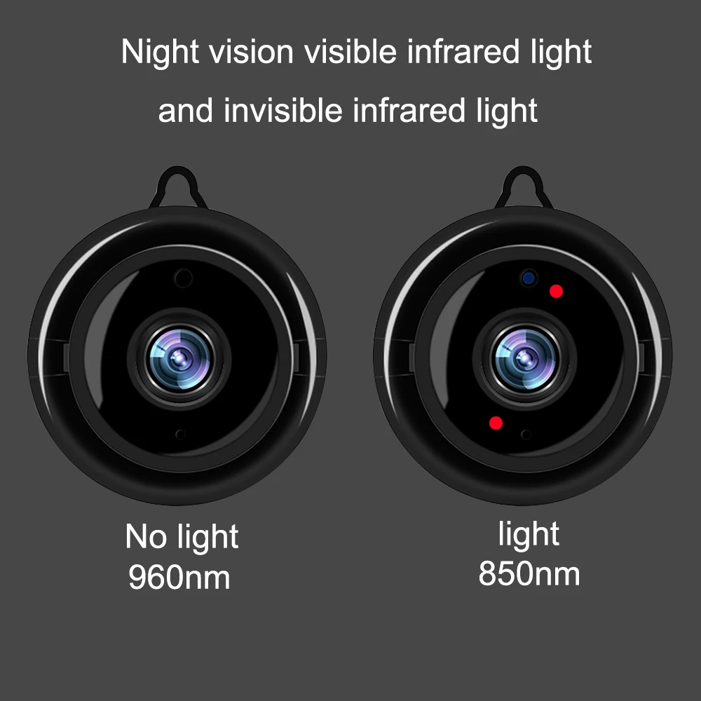 

Mini WiFi IP Camera No Light Night Vision Small WiFi Camera 2-Way Audio SD Card Cloud Storage Wireless Home Security Camera