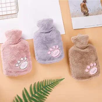 

1000ml Hot Water Bottles Portable Cartoon Plush Cloth Winter Warm Water Bottle Hand Warmer Girls Pocket Hand Feet Hot Water Bag