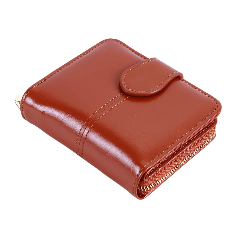 brown Модный кожаный кошелек для монет, женский маленький кошелек, многофункциональные Кошельки для монет, женские кошельки на молнии, Короткие Кошельки для монет - Цвет: brown