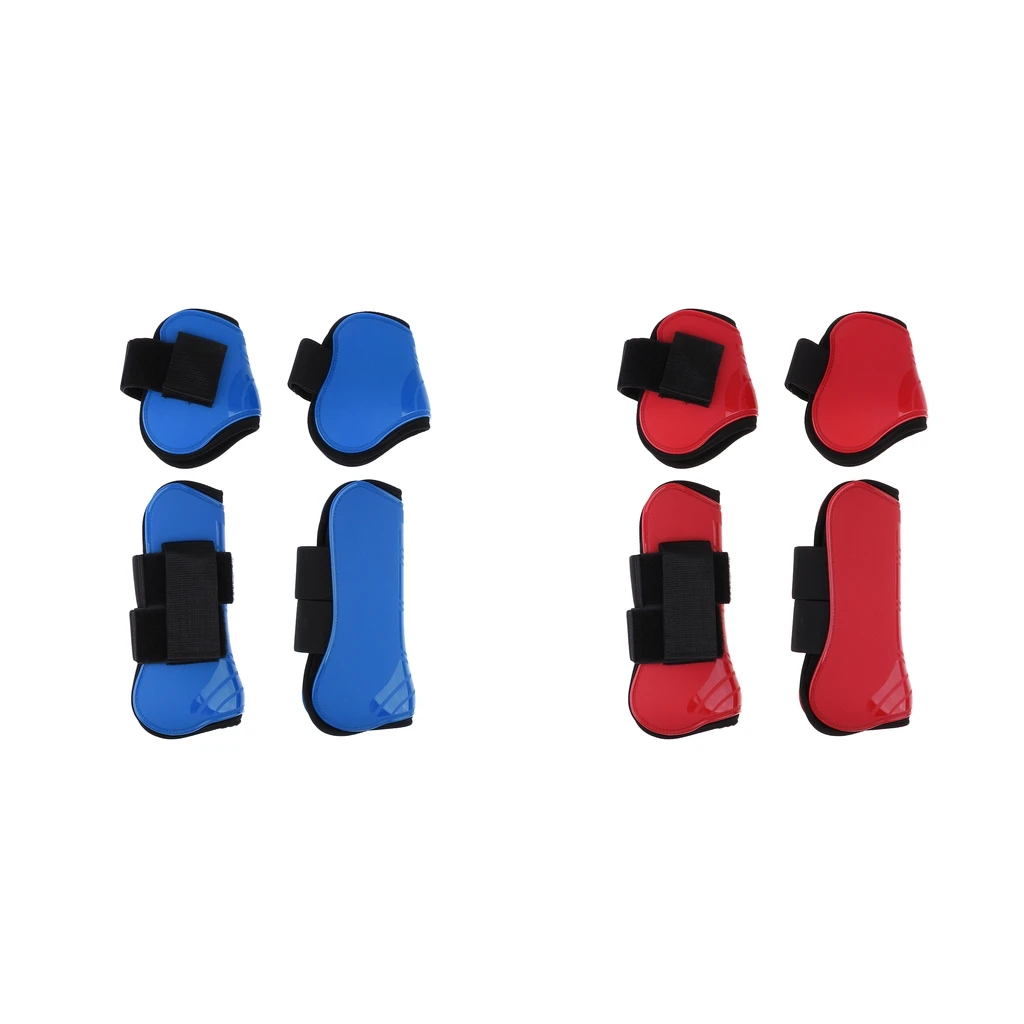 

4 Pairs Horse Boots PU Protect Hind Foreleg Riding Horse Protective Gear