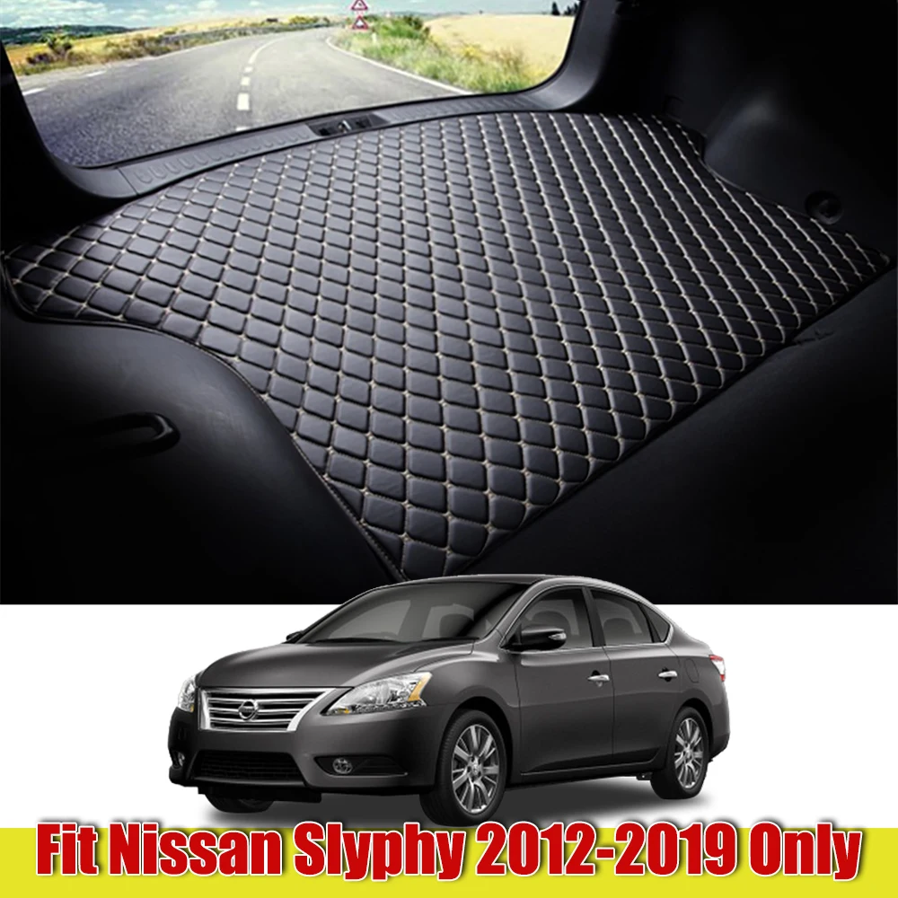 Кожа багажник автомобиля коврик для Nissan Altima Sentra X Trail B17 Sylphy Pulsar 2012 2013 2014 2015 2016 2017 2018 ковер хвост Коврики