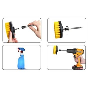 

Kit Drill Brush Scrubber Car Wall Nylon Bristles Electric Scouring Pads